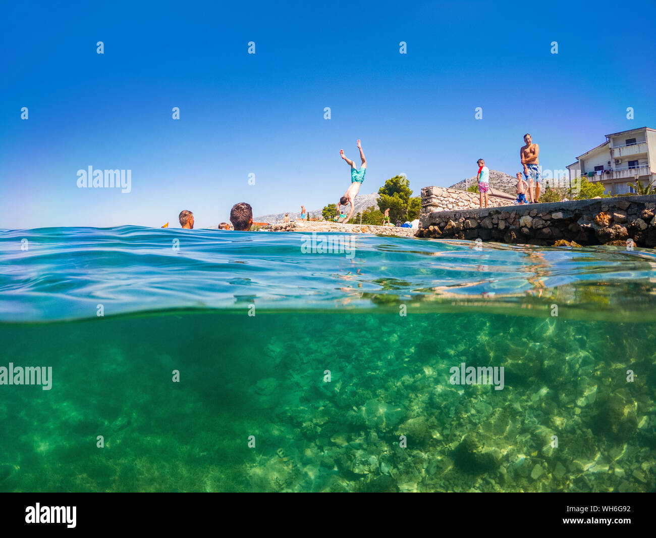 Diving in Adriatic sea, Croatia Stock Photo