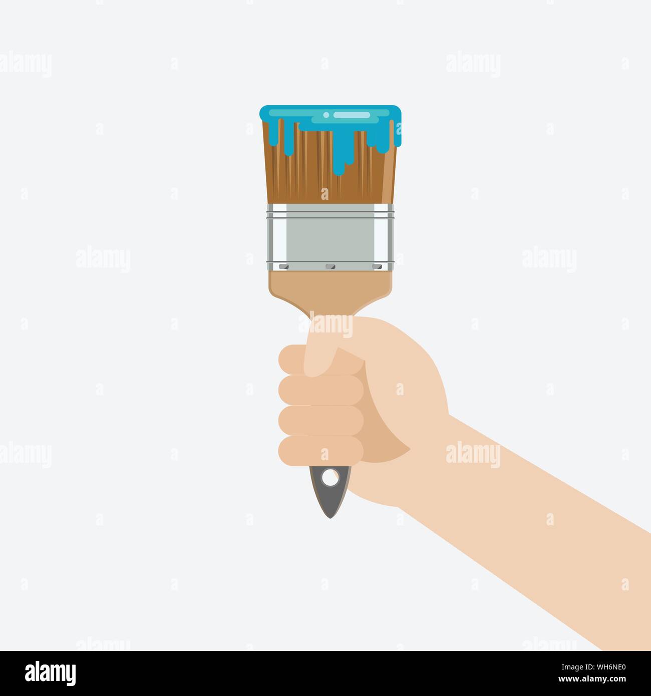 Hand holding paint brush. Vector illustration Stock Vector Image & Art