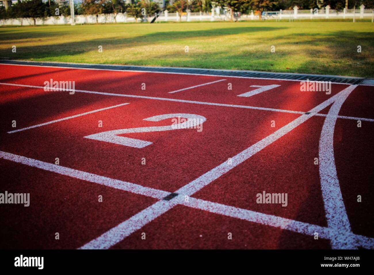 Numbers On Running Track Stock Photo Alamy