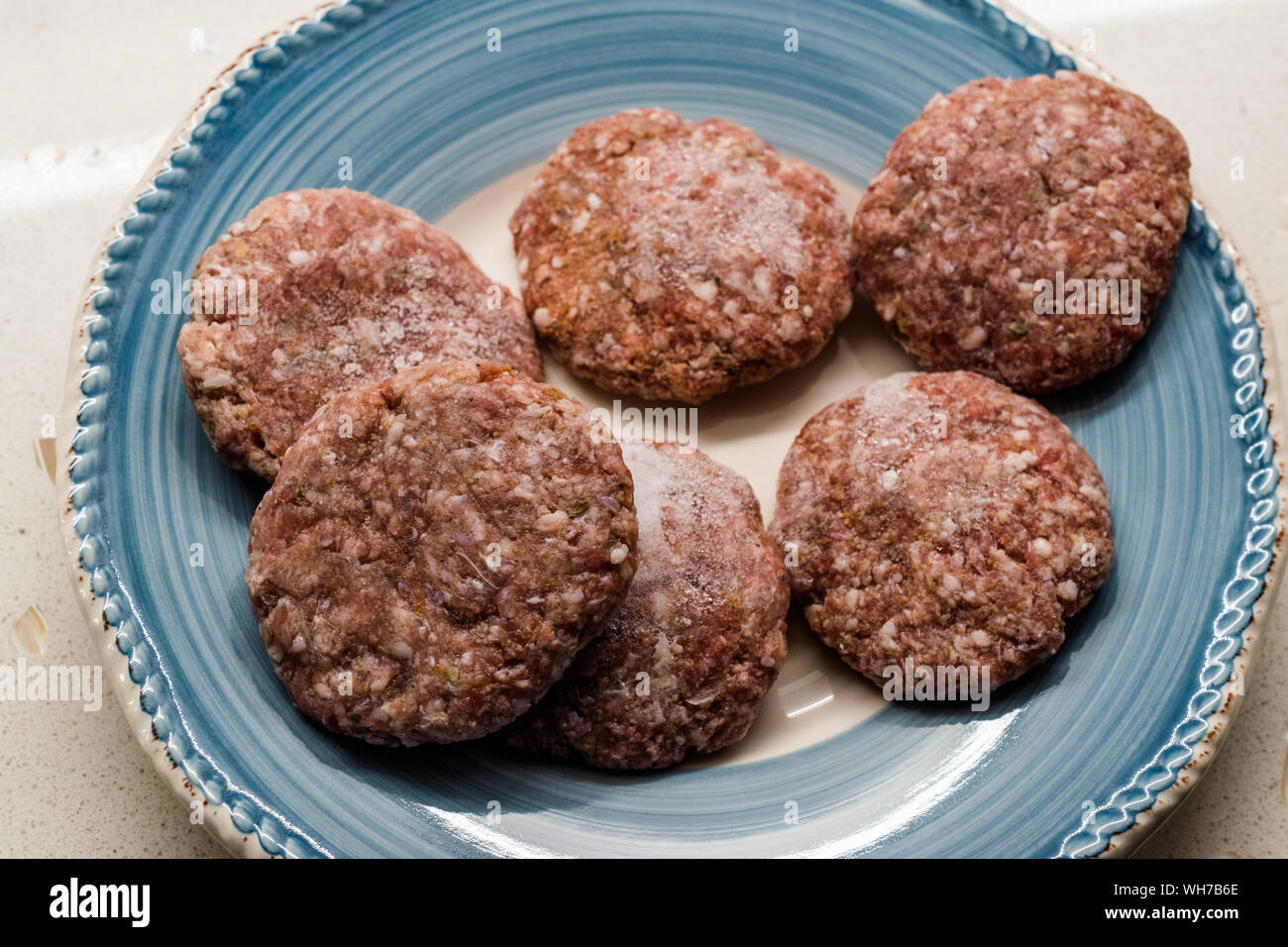 Turkish Raw Meatballs Kofte or Kofta made with Minced Meat in Plate