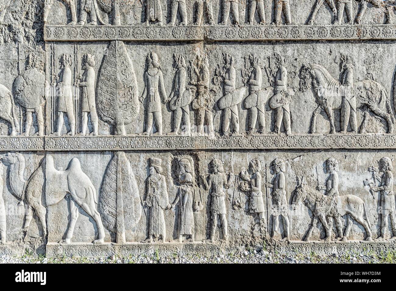 Apadana stairway facade, ancient relief of the Achaemenids, Medes and ...