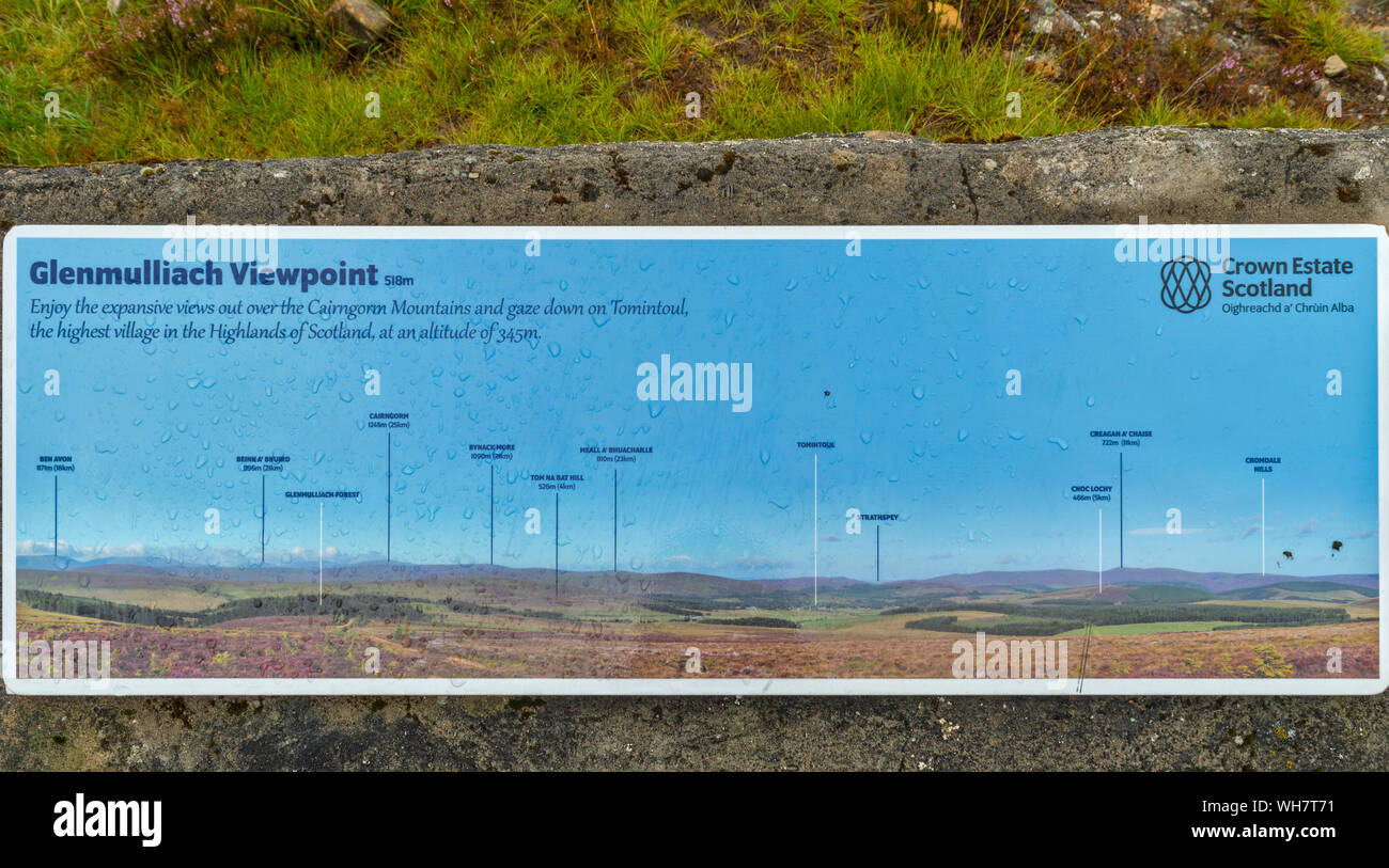 GLENMULLIACH FOREST WALK GLENLIVET ESTATE MORAY SCOTLAND THE VIEWPOINT