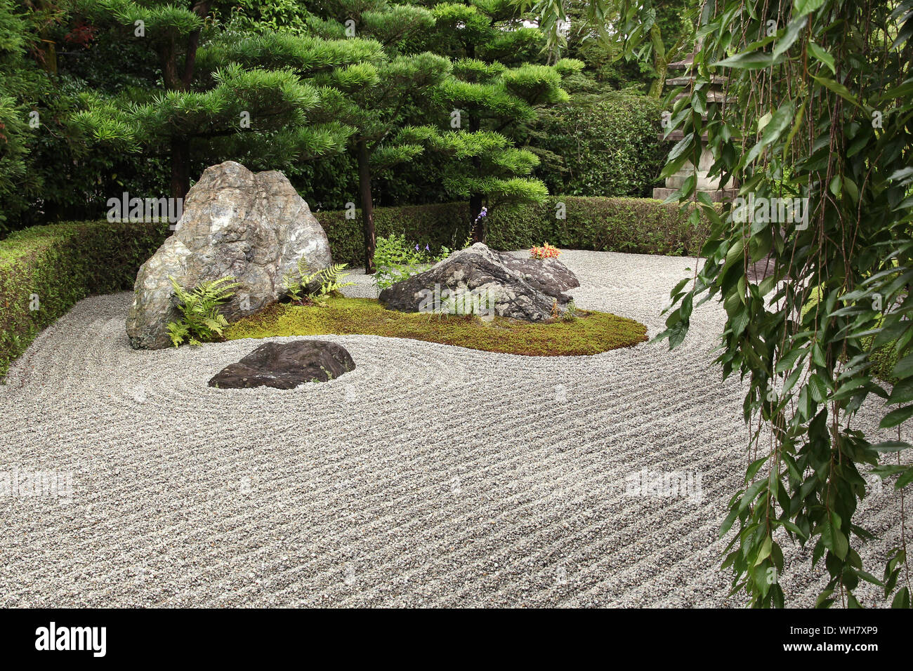 Japanese zen garden in Kyoto (Taizo-in) Stock Photo