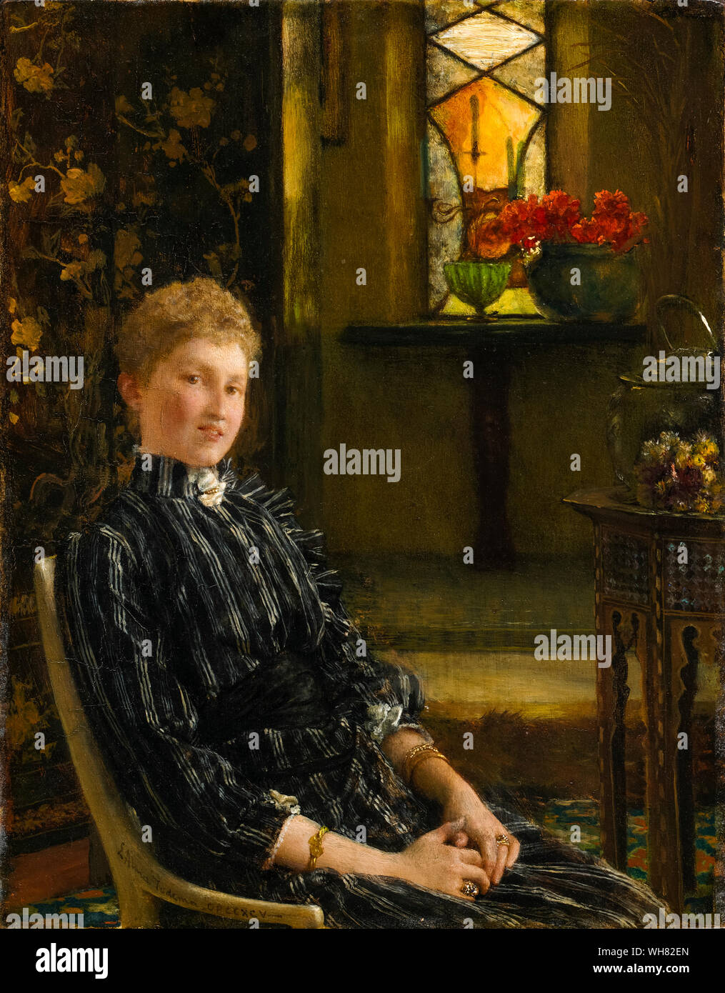Lawrence Alma Tadema, Mrs Ralph Sneyd, (Mary Ellis Sneyd), portrait painting, 1889 Stock Photo