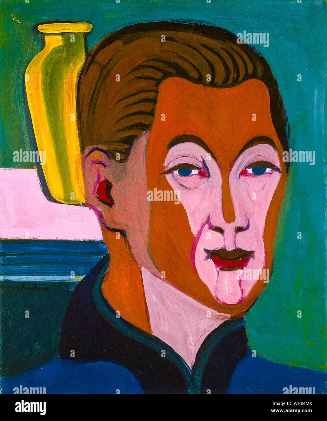 Ernst Ludwig Kirchner, Head of the painter, (Self-portrait) , painting, 1925 Stock Photo