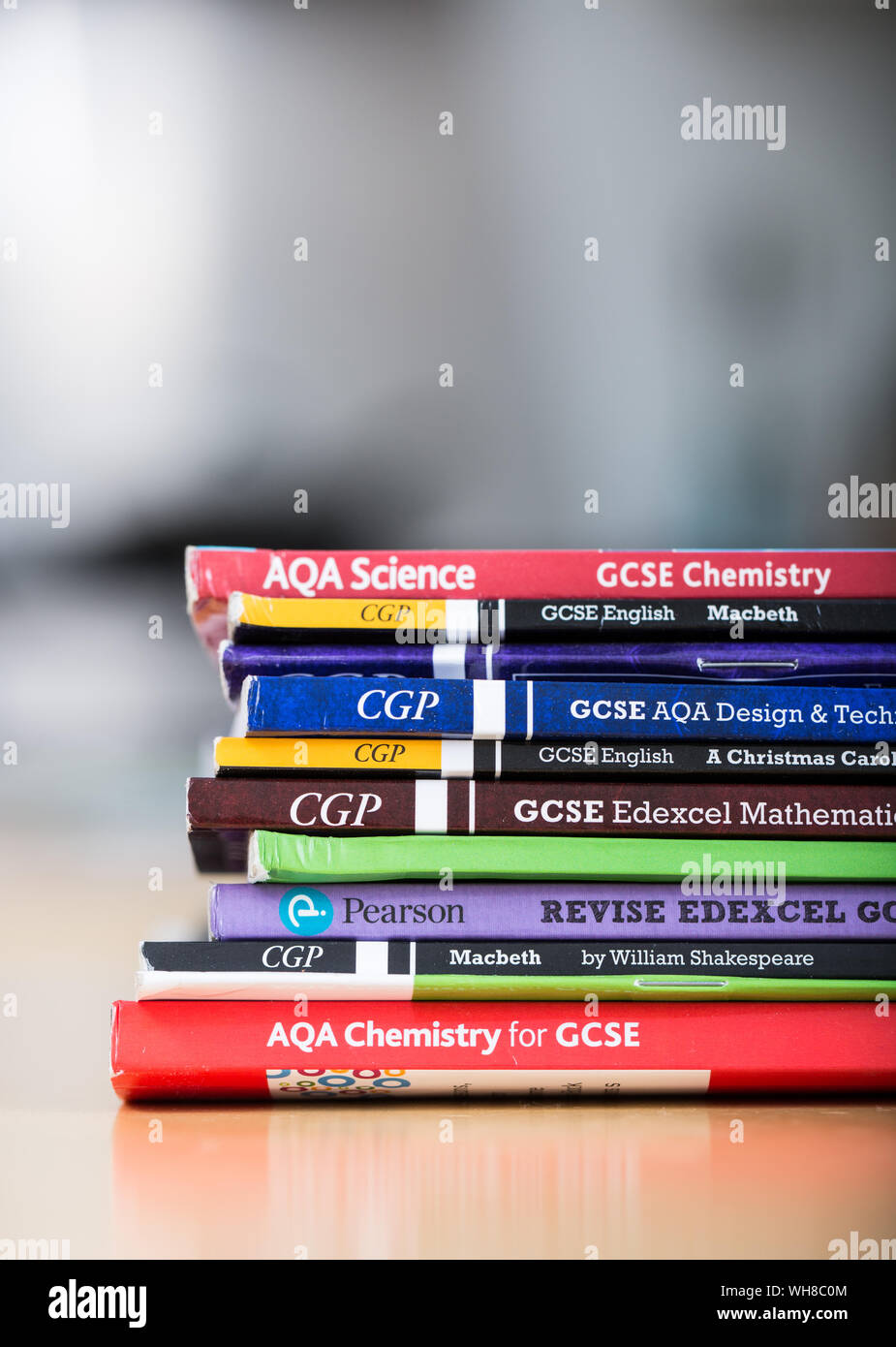 A selection of GCSE study guide books Stock Photo