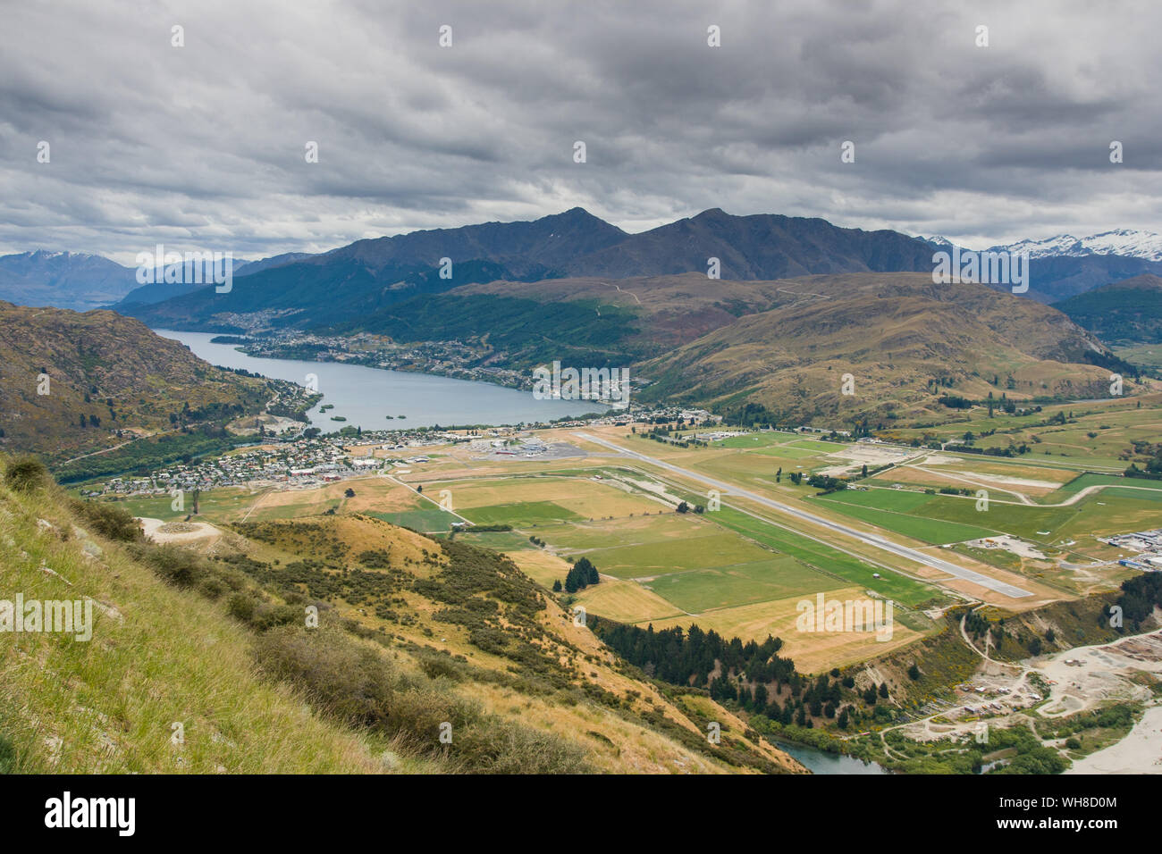 View toward Queenstown Airport in New Zealand Stock Photo - Alamy