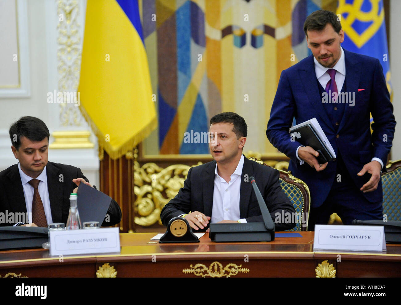 President Of Ukraine Volodymyr Zelensky C Speaks During The