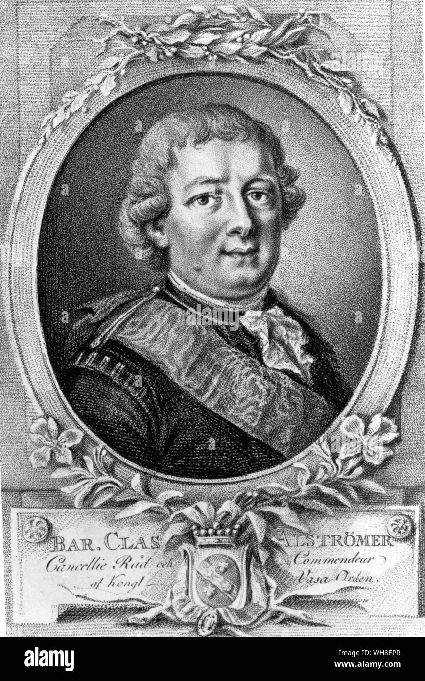 Baron Clas (Claude) Alstromer (1736-1794), was a naturalist of considerable eminence and son of Jonas Alstromer (1685-1761). The Complete Naturalist - A Life of Linnaeus by Wilfred Blunt, page 188 Stock Photo