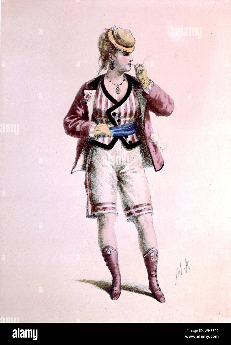 Boating Enthusiast, Costumes des theatres (Costumes of the theatres) 1860. From La Vie Parisienne by Joanna Richardson (1860) page 9. La Vie Parisienne (Parisian Life) is by by Jacques Offenbach (1819-1880) and is a five-act opera about cosmopolitan life in Paris in the 1860s. Stock Photo