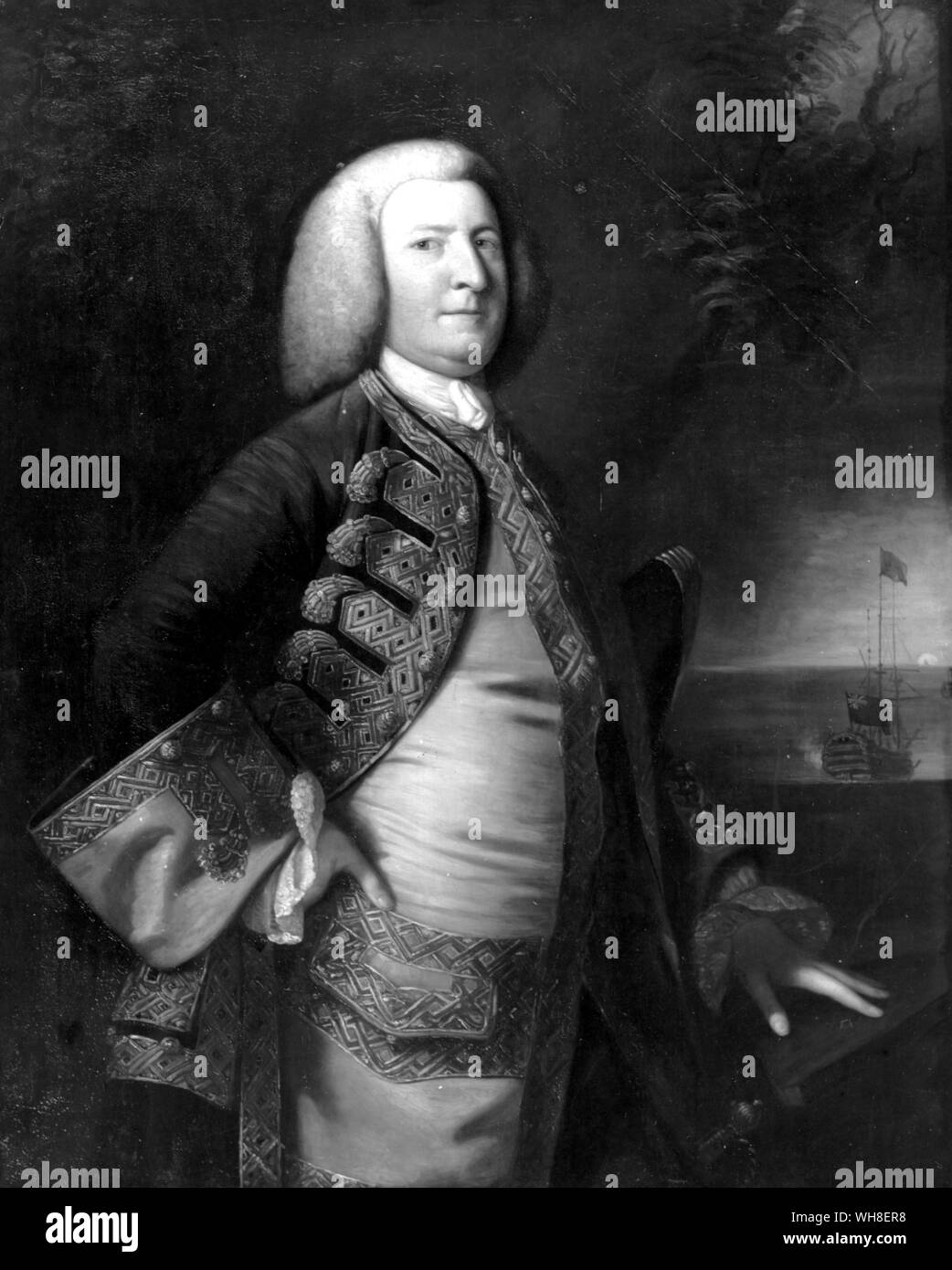 English Admiral George Anson (1697-1762). Sailed around the world during 1740-44. Stock Photo