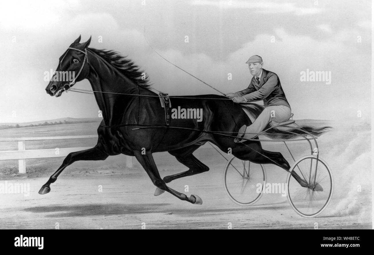 Pacing King Robert J Record 2:01 .5  . The History of Horse Racing by Roger Longrigg, page 257. Stock Photo