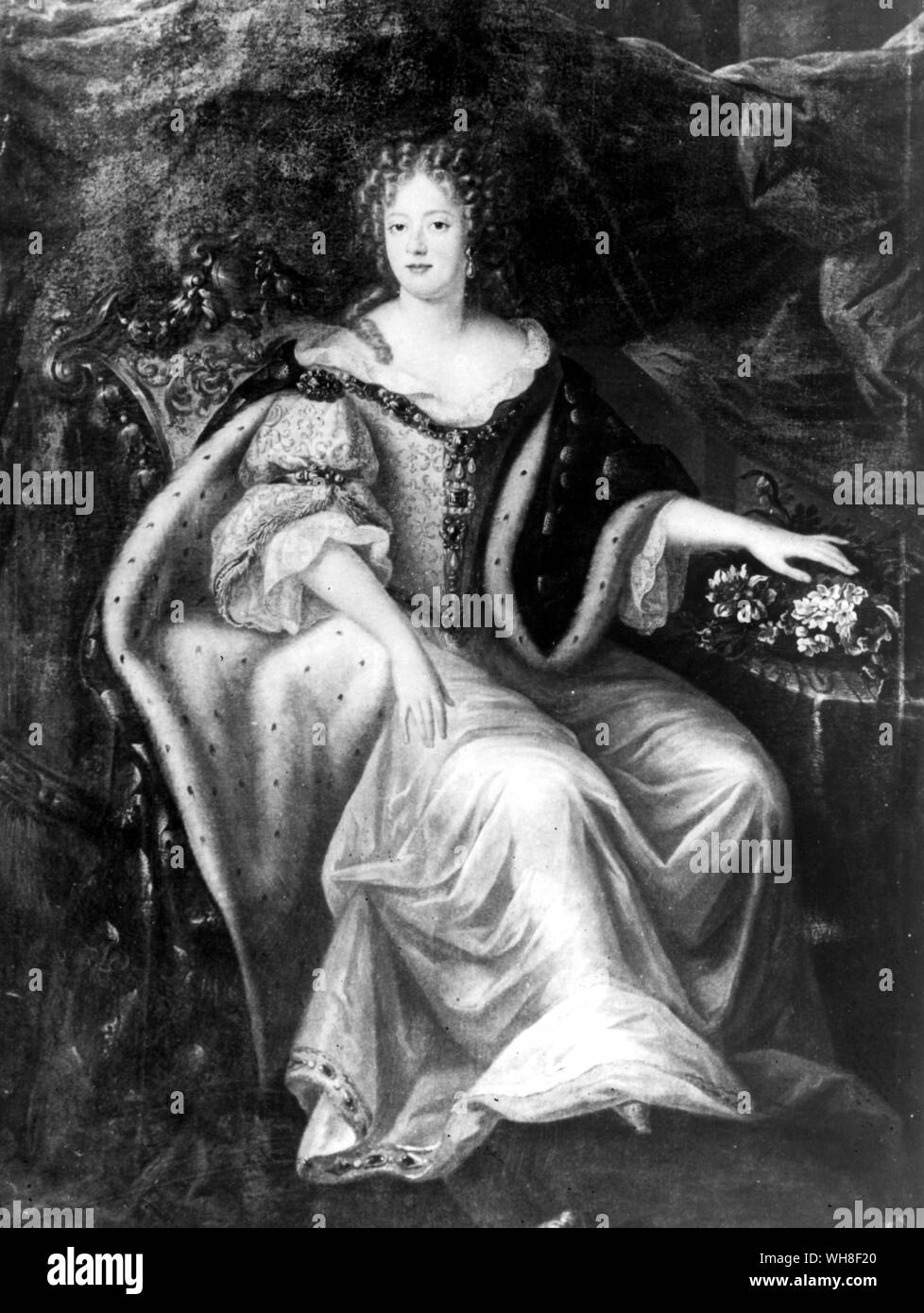 Marie Therese, daughter of Prince de Conde and grand daughter of the Grand Conde. Maria Theresa of Spain (French: Marie Thérèse) (1638-1683), wa queen consort of France as wife of Louis XIV of France. The Sun King by Nancy Mitford, page 124. Stock Photo