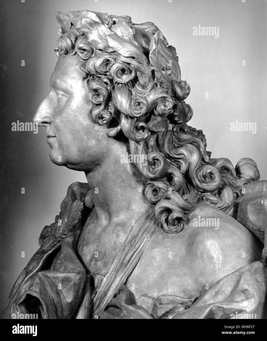 Bust of Louis XV (1710-1774), King of France from 1715, by Lambert Sigisbert Adam Le Vau, (1612-1670) French School. Stock Photo