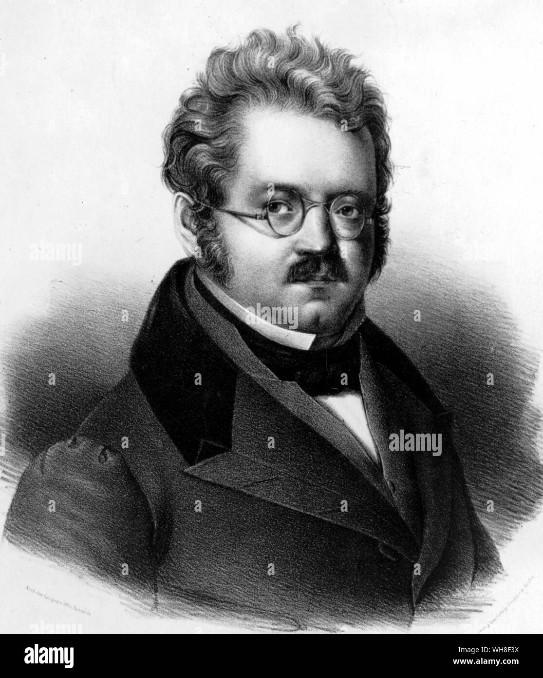 Heinrich Friedrich Ludwig Rellstab (1799-1860). German poet and music critic. . . Stock Photo