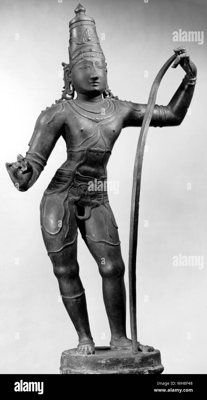 Rama with Bow. Rama is the Seventh Avatara of Vishnu, and one of the most important manifestations of God in Hinduism. He is one of the most popular heroes of legends of Hindu mythology and folktales in South Asia and South East Asia. Stock Photo