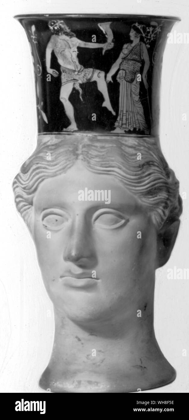Dionysian drinking jar.  Men of Athens by Rex Warner page 192. Stock Photo