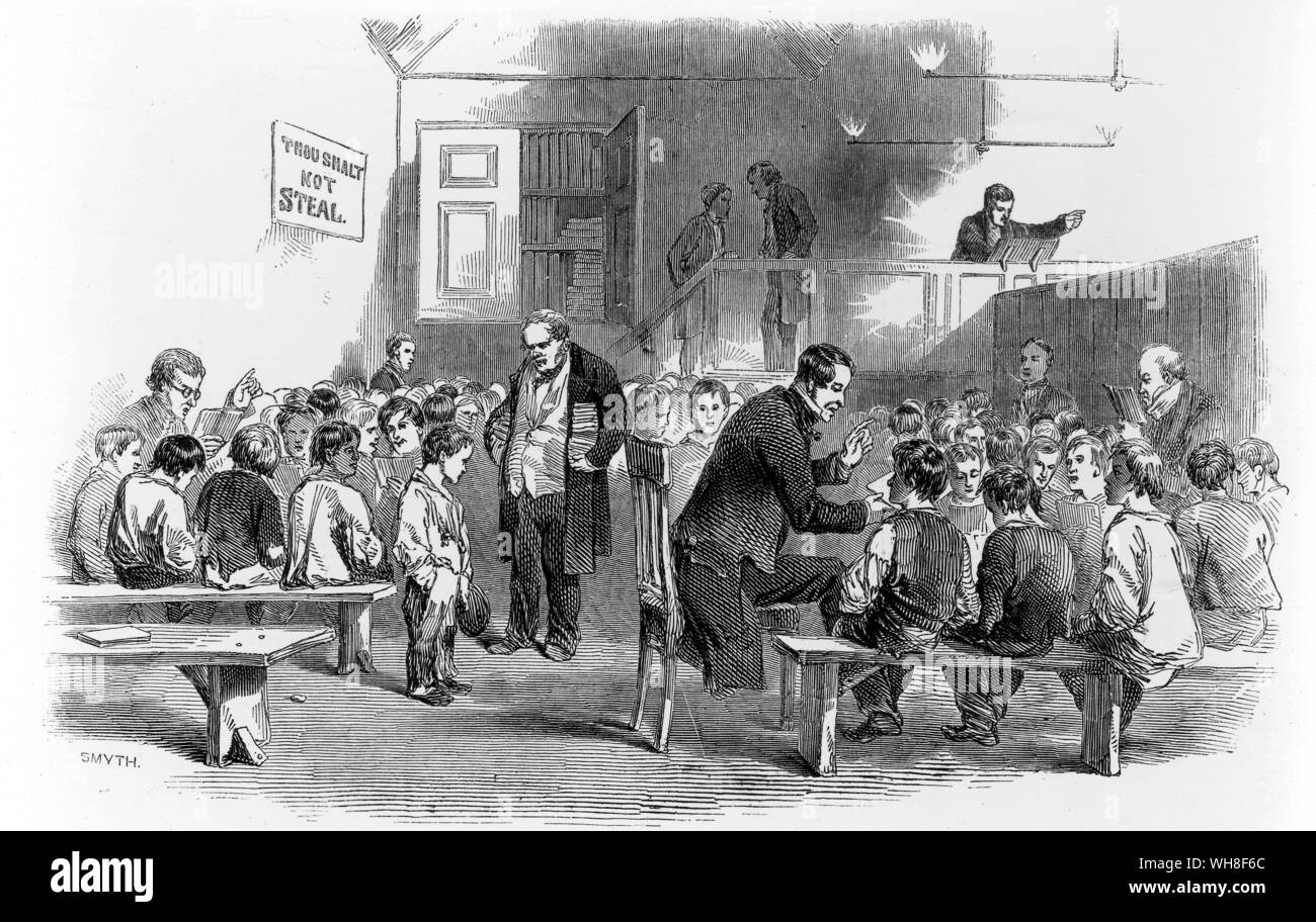 The Lambeth Ragged School (boys), 1846. Stock Photo