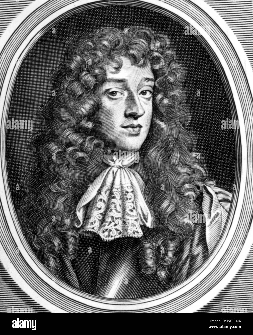 John Wilmot, Second Earl of Rochester (1647-1680), an English courtier and poet. From Lord Rochester's Monkey by Graham Greene, page 209. Stock Photo