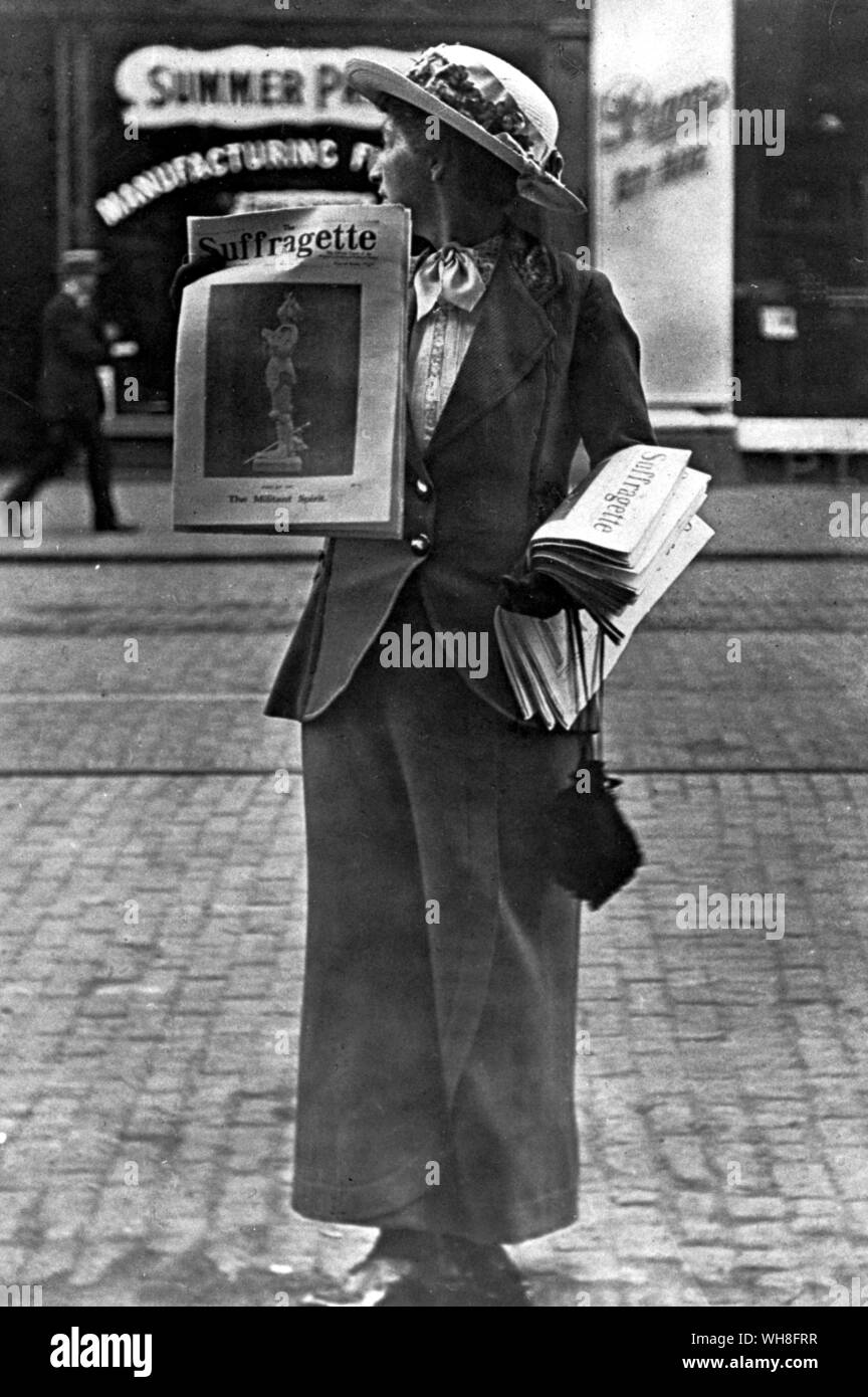 English suffragette, feminist newpaper, 1908. Stock Photo