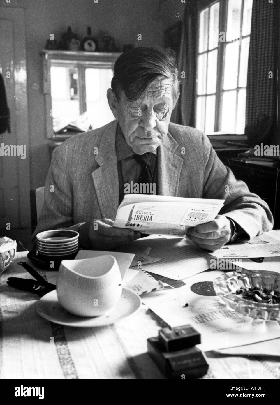 W H Auden. Wystan Hugh Auden (1907-1973) was an English poet and critic, widely regarded as among the most influential and important writers of the 20th century. He spent the first part of his life in the United Kingdom, but emigrated to the United States in 1939, becoming a U.S. citizen in 1946.. . Stock Photo