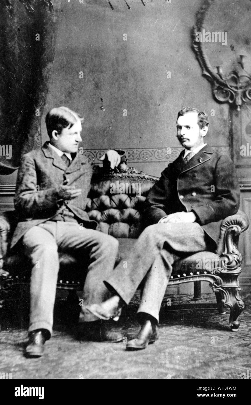George Bernard Shaw with John Thomas Gibbings, 1876. George Bernard Shaw (1856-1950) was an Irish playwright and winner of the Nobel Prize for Literature in 1925. The Genius of Shaw page 28. Stock Photo