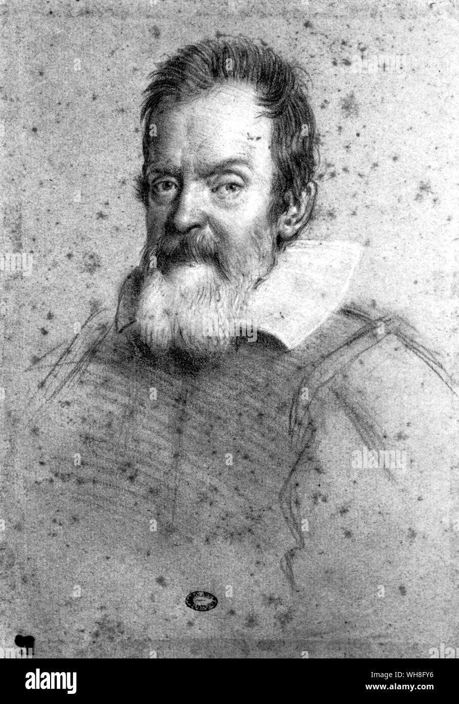 Portrait of Galileo (1564-1642), Italian mathematician, astronomer and physicist.. . . Stock Photo