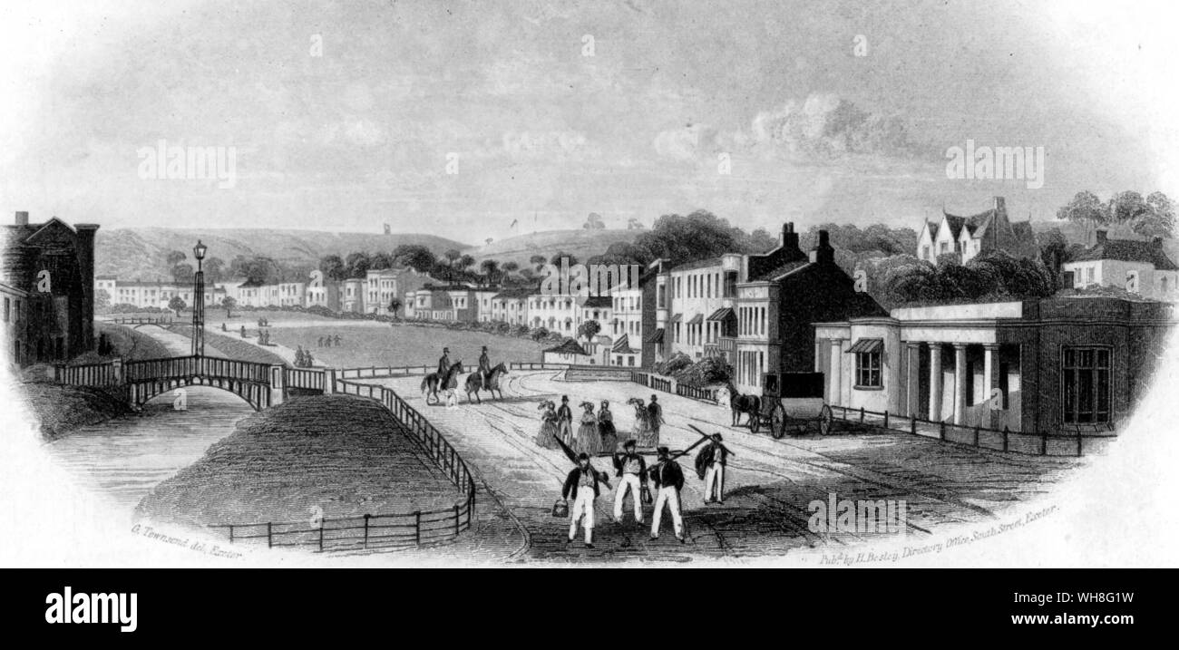 Dawlish, The Strand, early 19th century. A Portrait of Jane Austen by David Cecil. Stock Photo