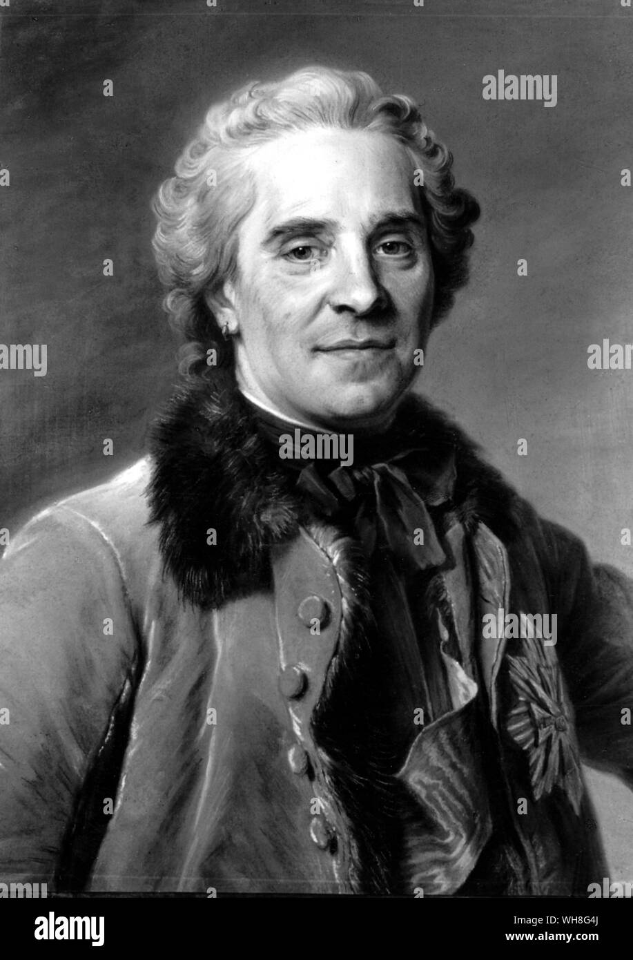 Maurice, comte de Saxe (German Moritz Graf von Sachsen) (1696-1750), Marshal General of France 1744, the natural son of Augustus II of Poland and of the countess Aurora Königsmarck. Frederick the Great by Nancy Mitford, page 108. Stock Photo