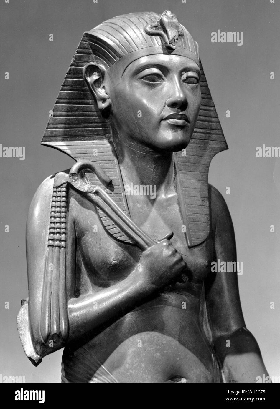 A statuette thought to be of Smenkhkare, Tutankhamen's brother. Tutankhamen by Christiane Desroches Noblecourt, page 168.. Stock Photo