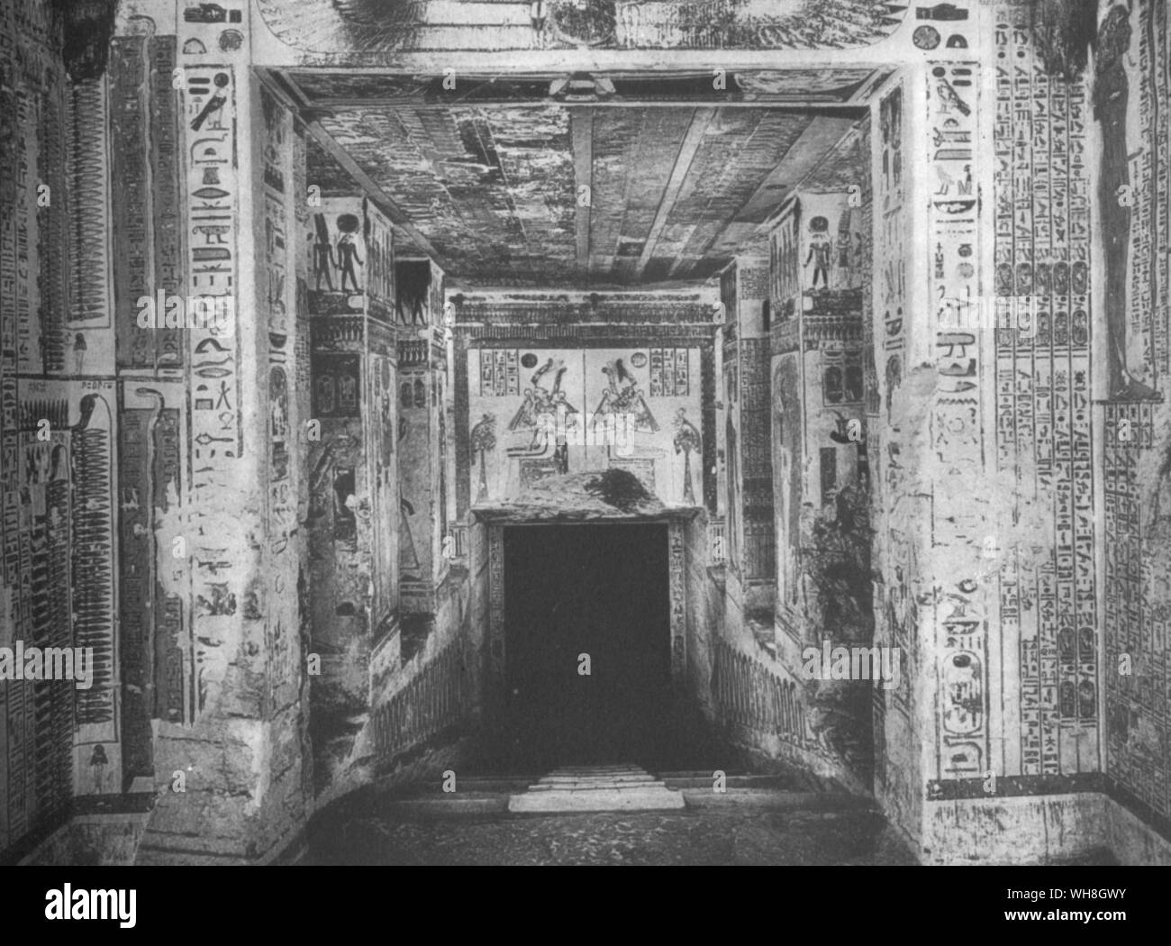 The entry to the funeral chamber of Ramesses VI (reigned 1142-1134 BC) in the Valley of the Kings. From Tutankhamen by Christiane Desroches Noblecourt, page 61. Stock Photo