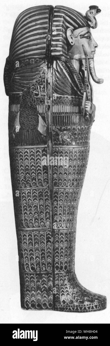 Canopic Coffin found in Tutankhamun's tomb. The Treasures of Tutankhamen, The Exhibition Catalogue by I E S Edwards, page 78. Stock Photo