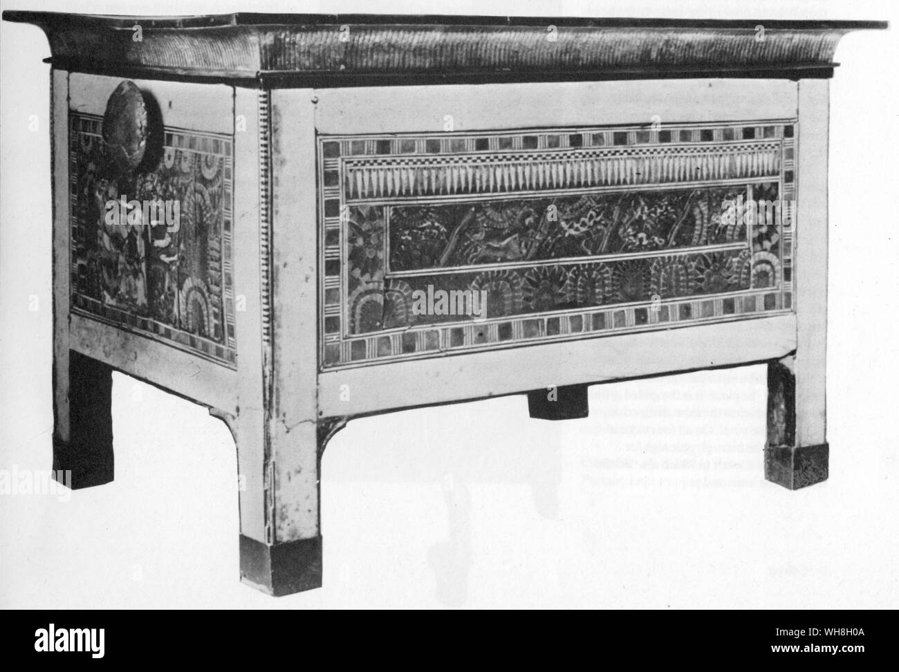Ornamented Chest found in Tutankhamun's tomb. The Treasures of Tutankhamen, The Exhibition Catalogue by  I E S Edwards, page 102. Stock Photo