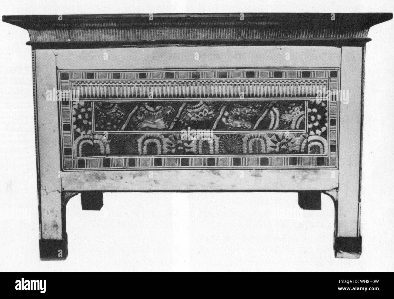 Ornamented chest found in Tutankhamun's tomb. The Treasures of Tutankhamen, The Exhibition Catalogue by  I E S Edwards, page 105. Stock Photo