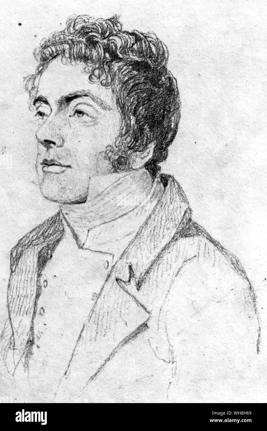 William John Burchell (1782-1863), English explorer and naturalist - drawing by John Sell Cotman [1782-1842]. Burchell travelled in Africa between 1810 and 1815, collecting over 50,000 specimens. He described his journey in Travels in the interior of southern Africa (1822-4). The African Adventure - A History of Africa's Explorers by Timothy Severin page 169. Stock Photo