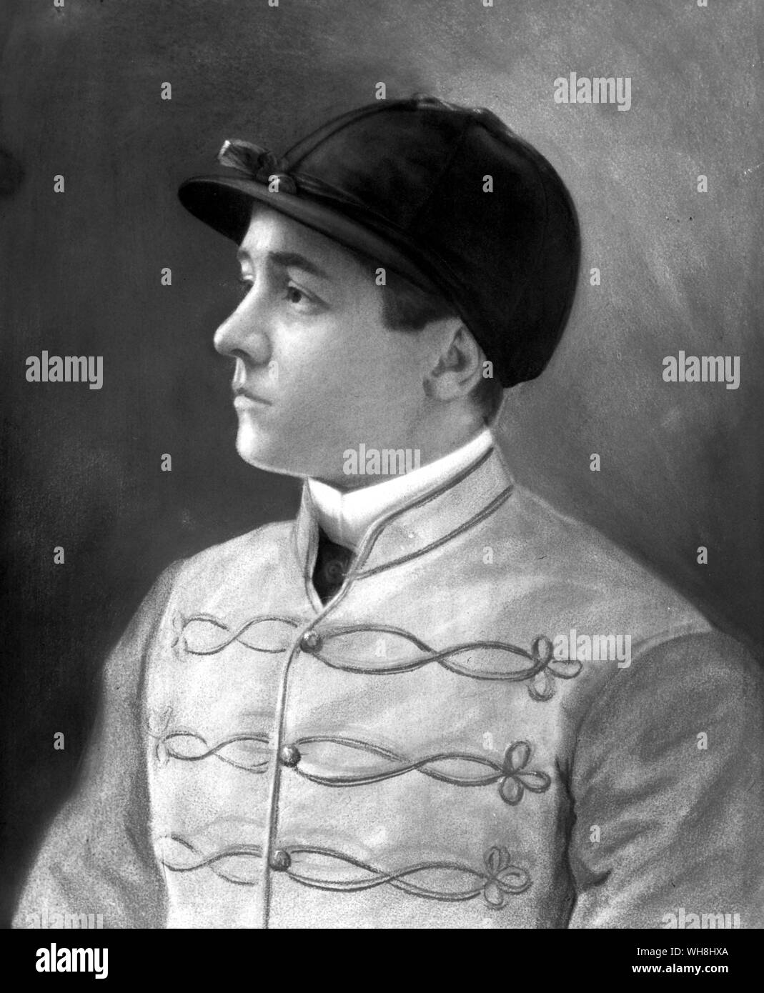 Tod Sloan - 'Snapper' Garrison is said to have initiated two revolutions: he went flat out from start to finish and he rode short. But an Indiana boy almost freakish when young went so much further in both regards and was so overwhelmingly successful, that the worldwide adoption of the new technique is clearly to be credited to him. Alas, neither his morals nor his commonsense matched his ability. The History of Horse Racing by Roger Longrigg, page 230. Stock Photo