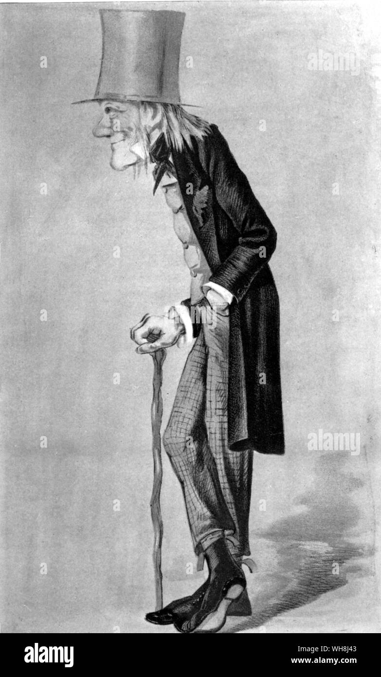 Richard Owen - caricatures from Vanity Fair. Darwin and the Beagle by Alan Moorhead, page 265. Stock Photo