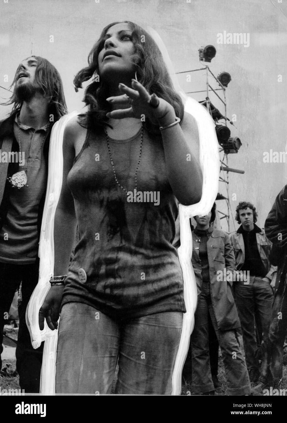 Glastonbury Free Festival 1971 Stock Photo