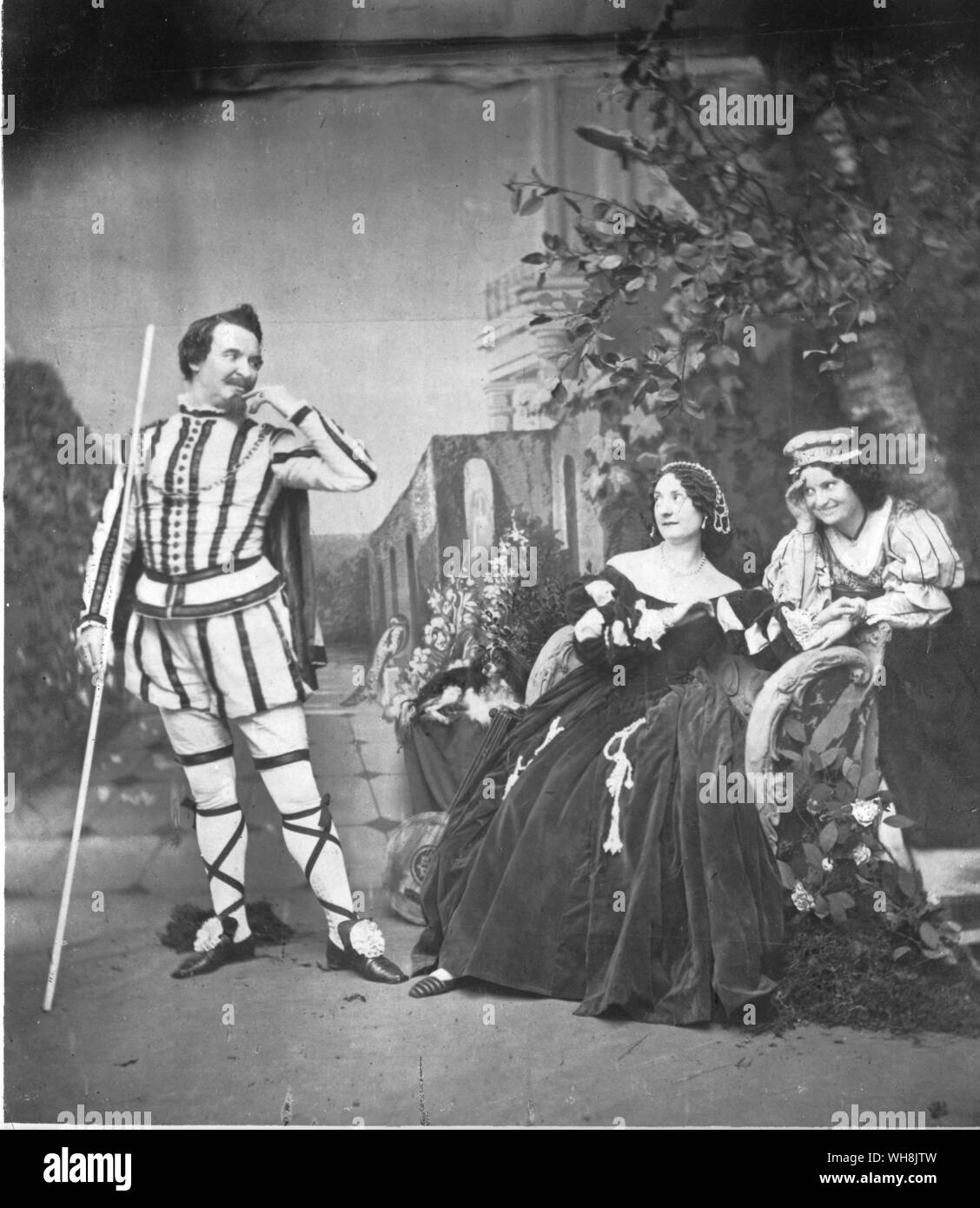 Charles Kean as 12th Night 1853 . iss Heath and mrs Chapman Stock Photo