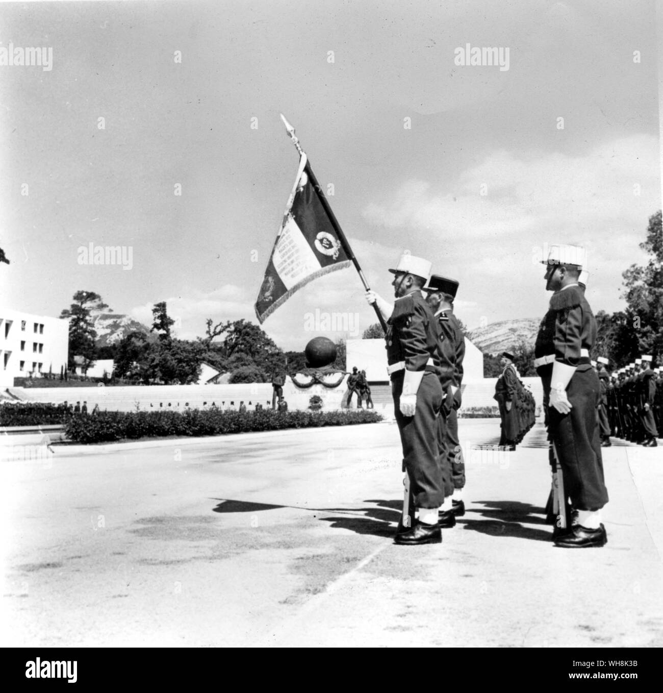 Legion headquarters, no longer at famed Sidi bel Abbes are now at Aubagne, Marseilles. But the spirit or mystique of the Legion is unchanged Stock Photo