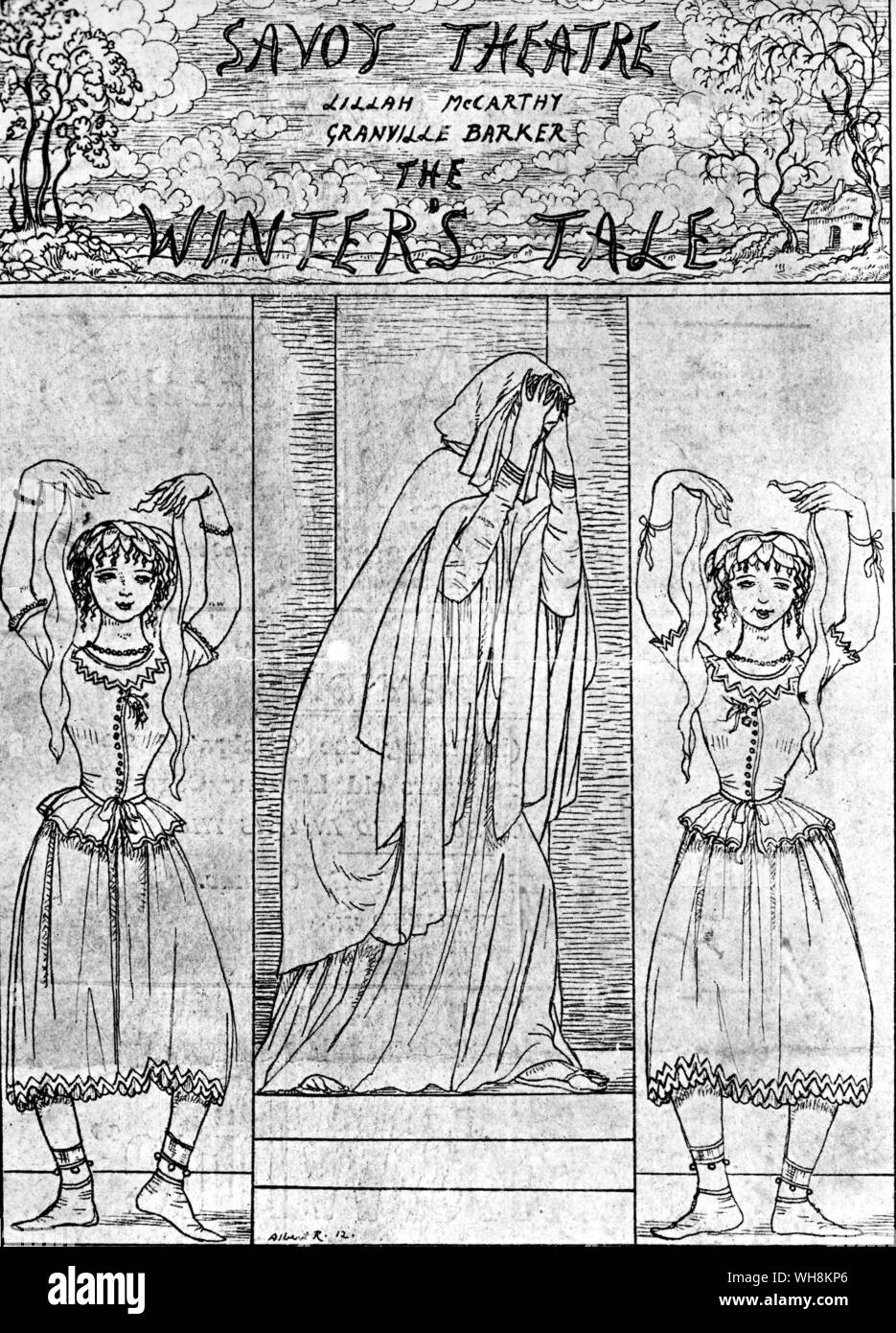 Programme cover for The Winters Tale Granville Barkers production 1912 Stock Photo