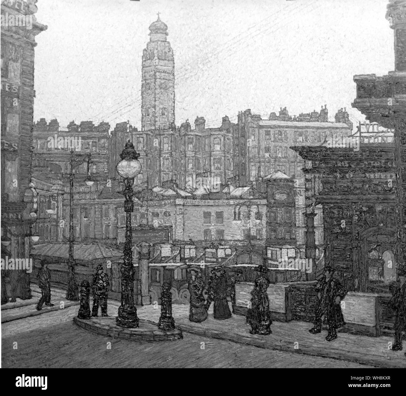 Victoria Station 1911 Stock Photo