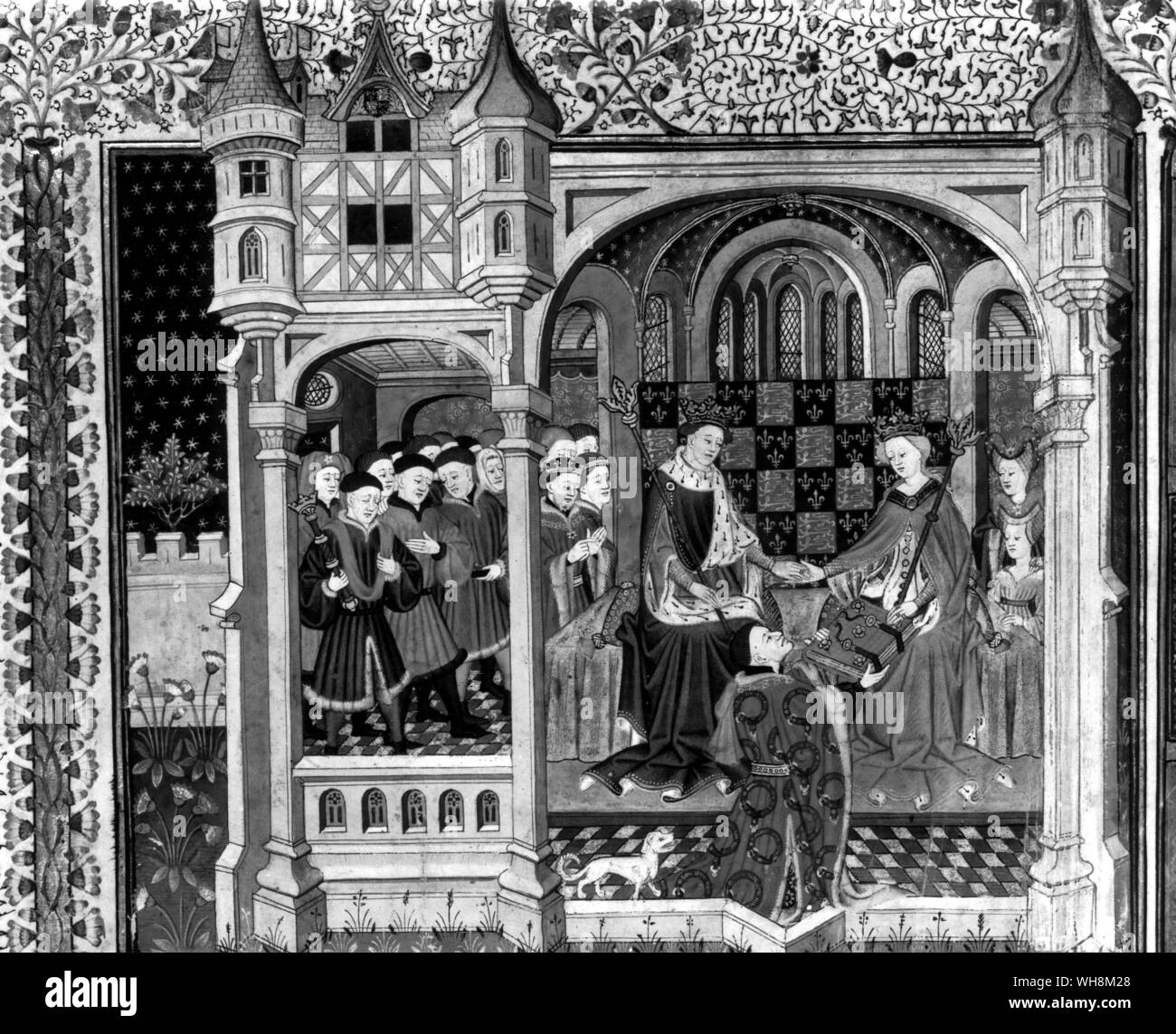 The marriage of Margaret of Anjou to Henry VI from a contemporary manuscript Stock Photo