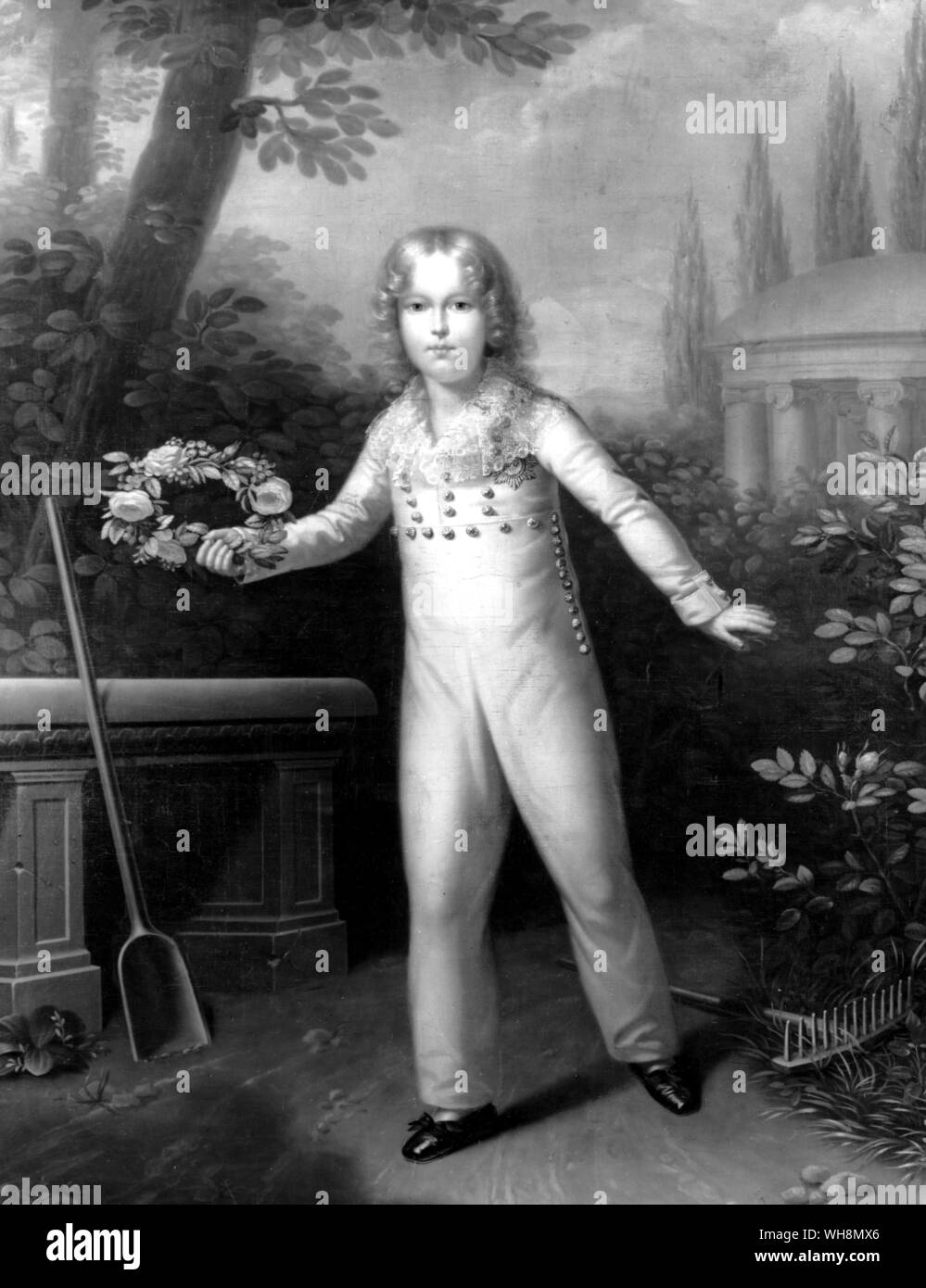 Bonaparte's son by Marie-Louise, Francois-Charles-Josephm, King of Rome (1811-32), at the age of six. Aftrer 1814 he lived in Austria under the title of Duc de Reichstadt. Painting by Carl von Sales. Kunsthistorisches Museum, Vienna Stock Photo