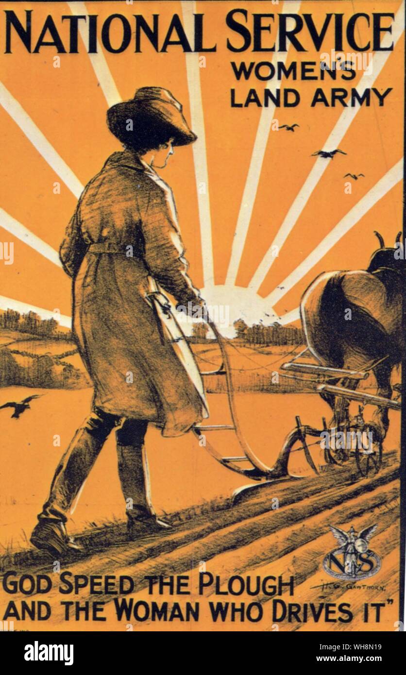 Recruiting Poster for the Women's Land Army Stock Photo Alamy
