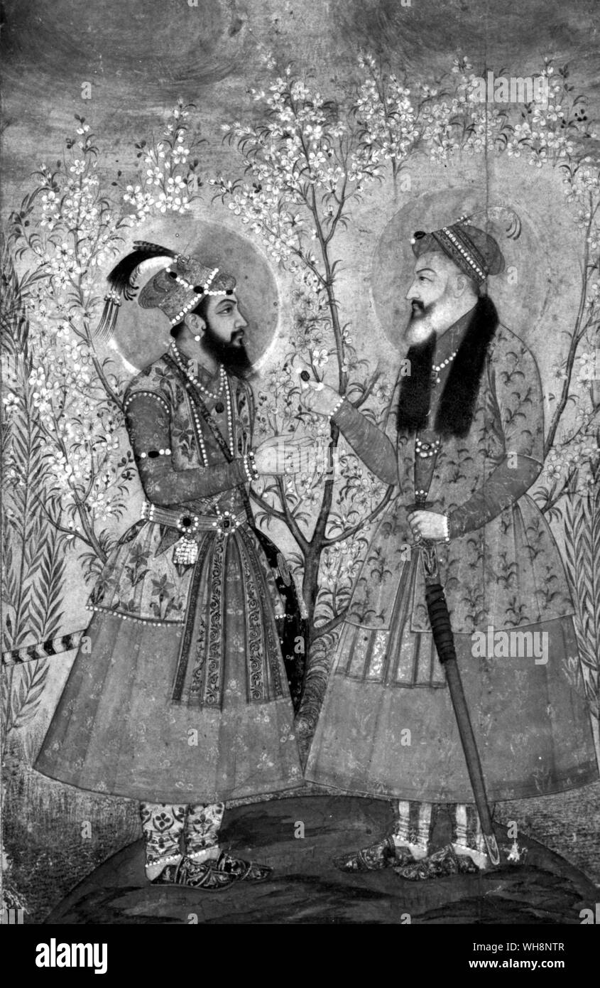 Shah Jahan presenting a jewel to Dara Shukoh. c.1650 Stock Photo
