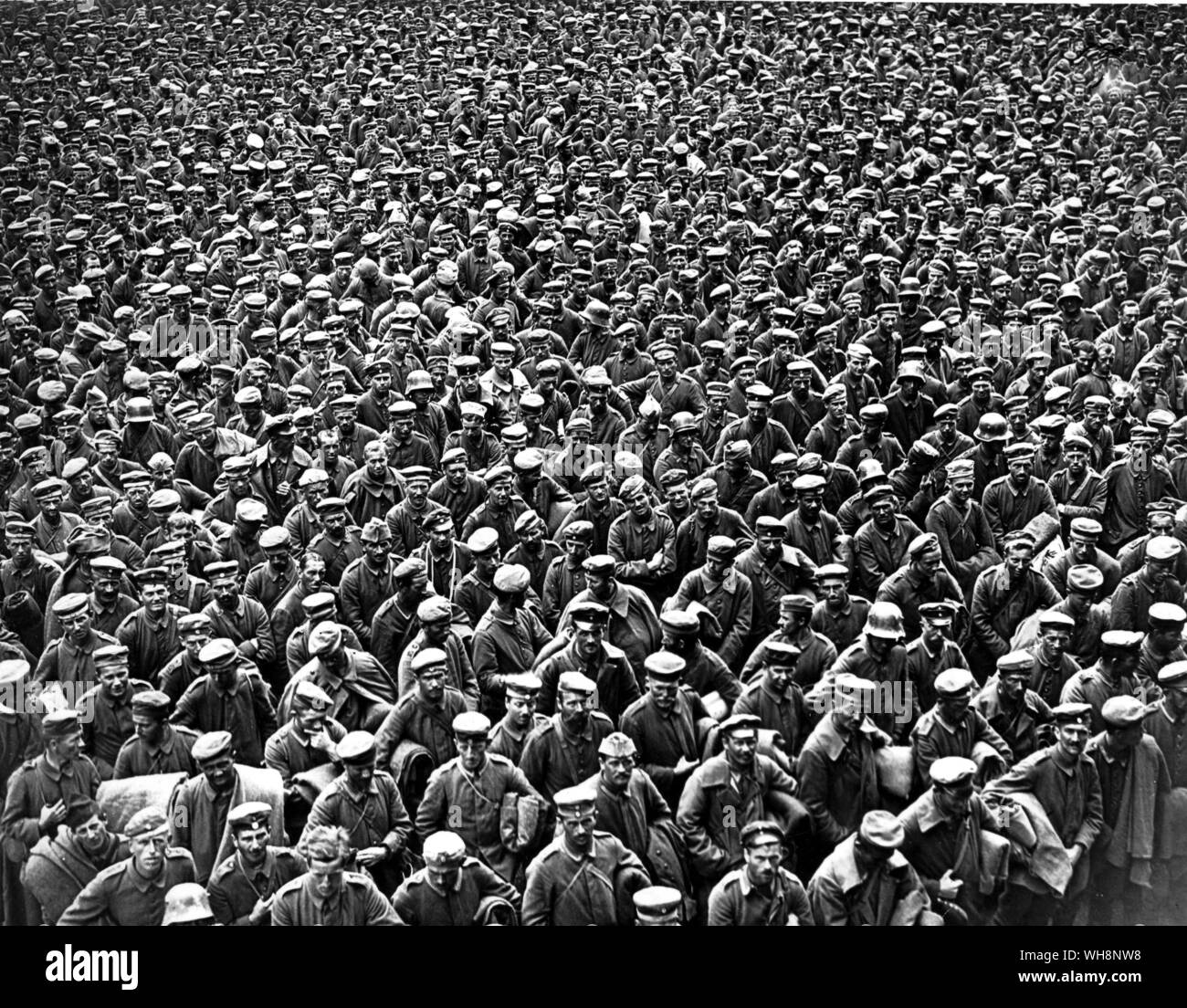 German prisoners captured during the Second Battle of the Somme near Amiens August 1918 a brilliant British successs Stock Photo