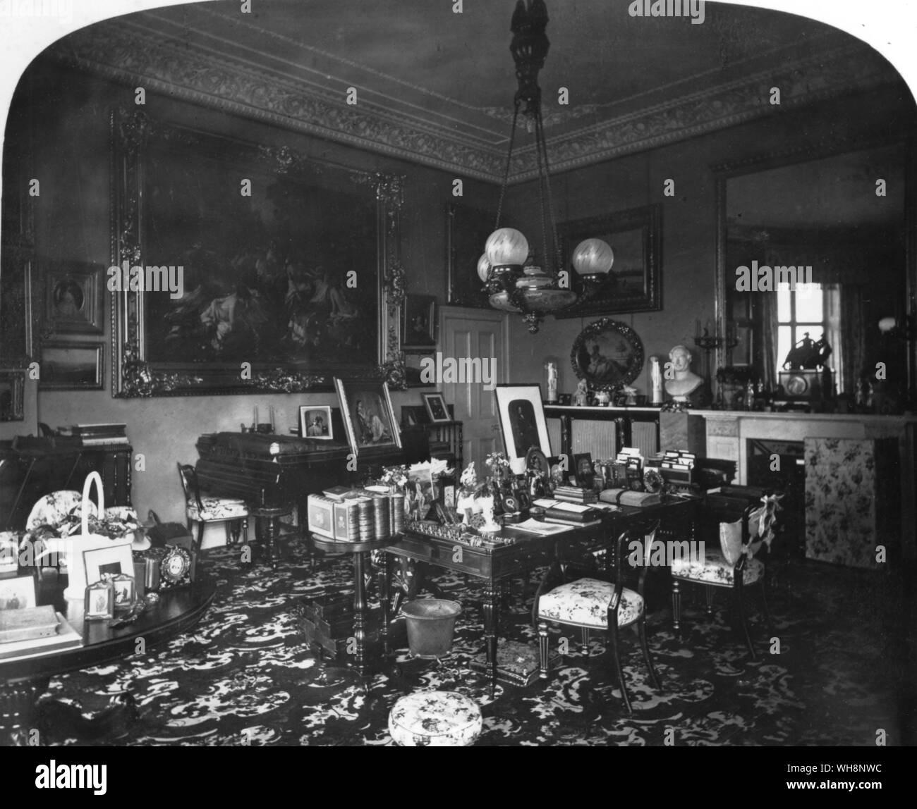 Queen Victoria Sitting Room Osborne 1876 Stock Photo