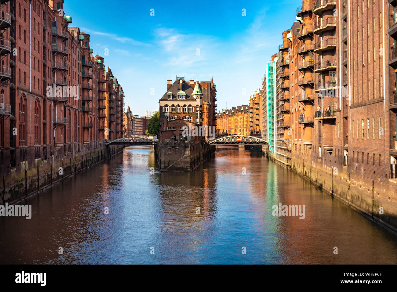 Water castle, Speicherstadt, Hamburg, Germany Stock Photo