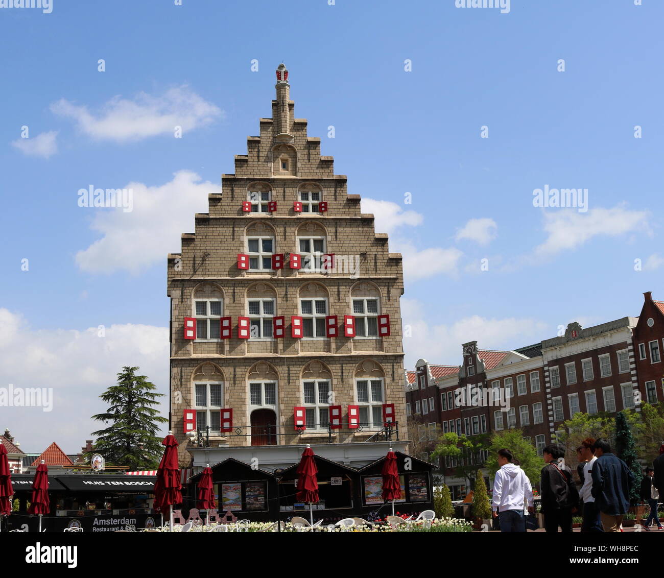 Replicated Gouda old city hall in Huis Ten Bosch, which is the largest theme park located in Nagasaki, Japan. It is known as little Europe because the Stock Photo